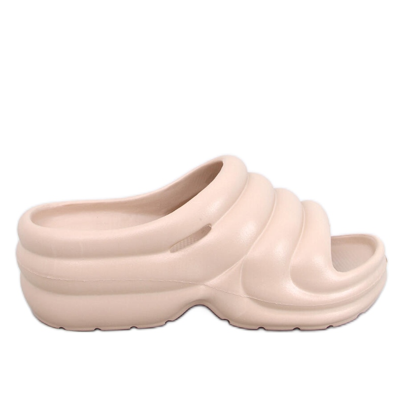 Brassie DK.BEIGE chinelos de espuma na plataforma - bege escuro