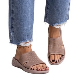 Slides de plataforma marrom Linah castanho