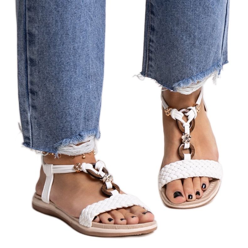 Sandálias trançadas brancas Izodora branco