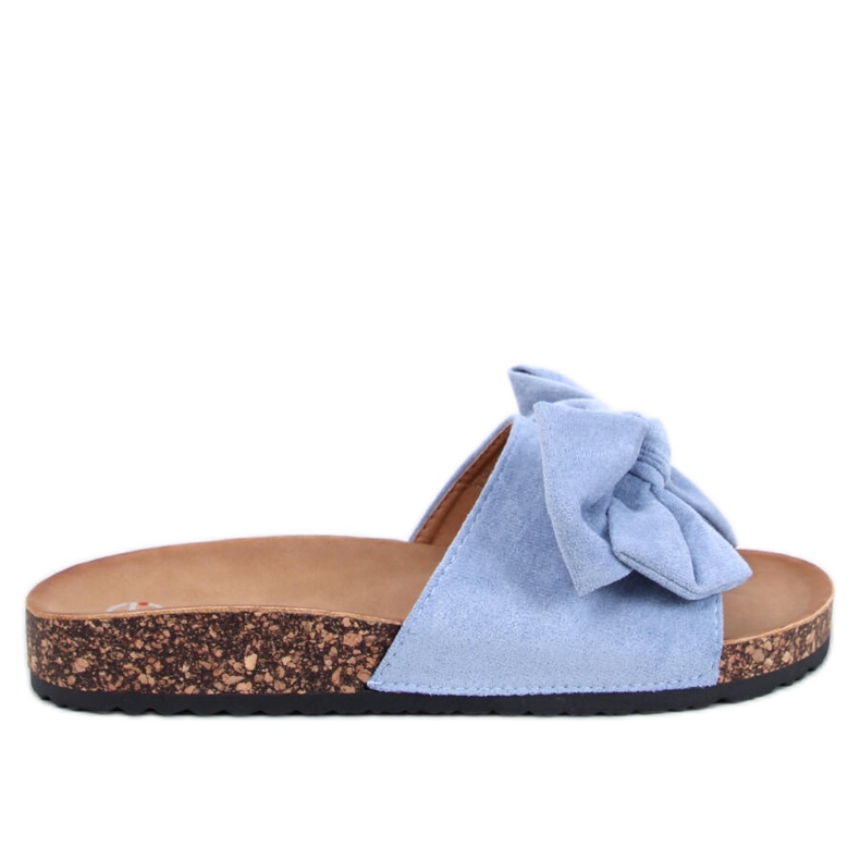 Chinelos de cortiça Keitas Blue com laço azul Chinelos de cortiça Keitas Blue com laço azul