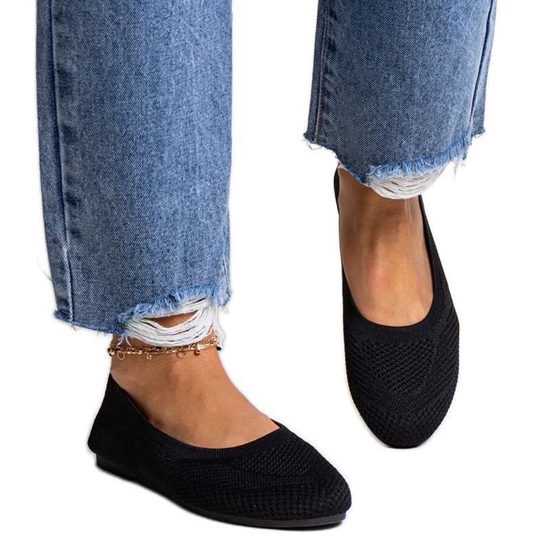 Sapatilhas de tecido preto da Yafia