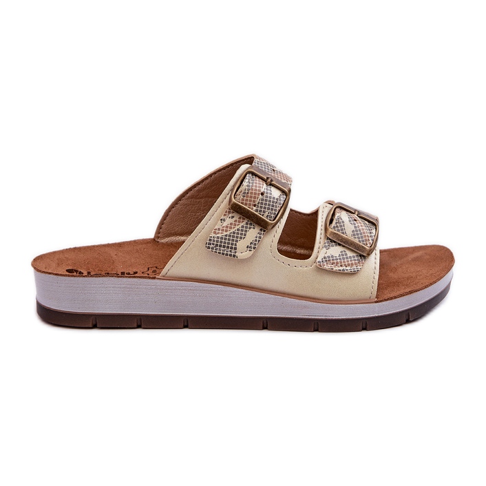 Chinelos femininos confortáveis ​​com fivelas Inblu CP000045 dourado