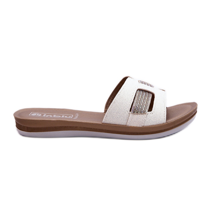 Chinelos femininos confortáveis ​​e brilhantes Inblu BA000050 branco