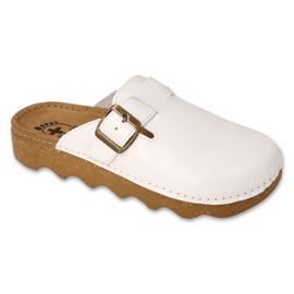 Chinelos femininos Dr.ORTO Befado com fundo de couro 179D004 branco