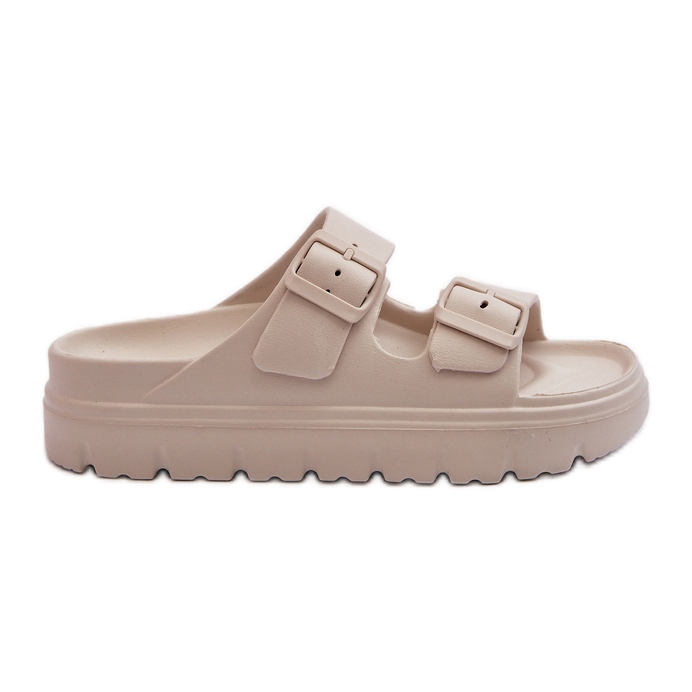 EVento Chinelos femininos de espuma Melorea bege na plataforma