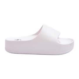 Chinelos femininos com plataforma de espuma Airaplea, brancos