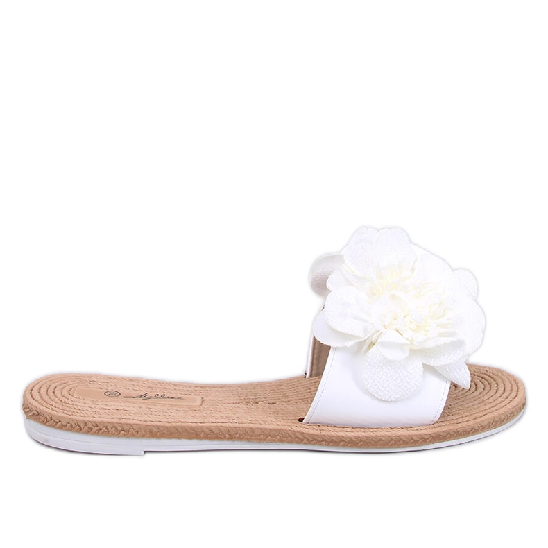 Chinelos macios com flores brancas Diaye branco Chinelos macios com flores brancas Diaye branco
