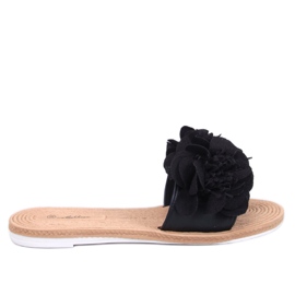 Chinelos macios com flores Diaye Black preto