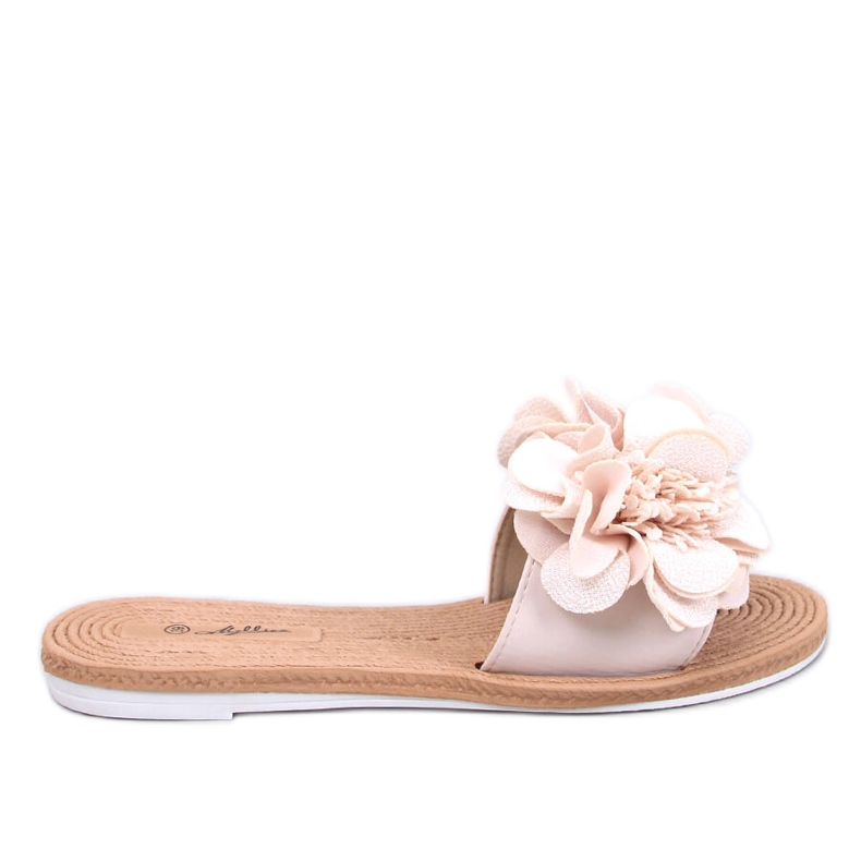 Chinelos macios com flores Diaye Beige bege