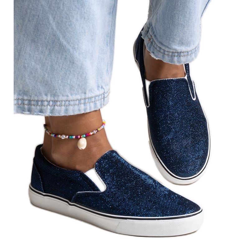 Tênis azul marinho brilhante da Lublubah