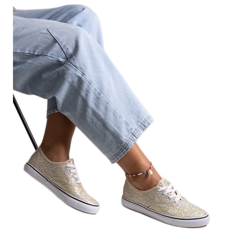 Tênis Merri dourado brilhante