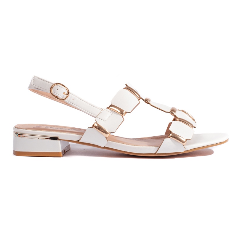 Sandálias planas brancas elegantes branco