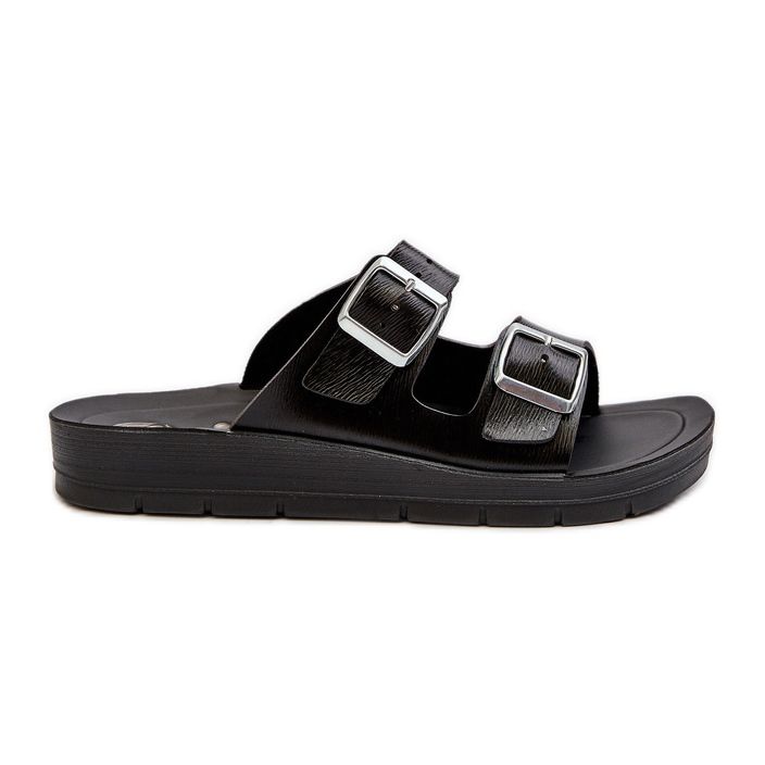 Chinelos femininos confortáveis ​​com fivelas Inblu CP000034 preto