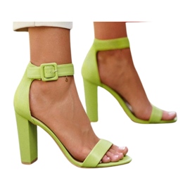 Sandálias Georgina Verde Neon com Salto Alto