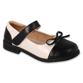 Bailarinas infantis Befado com laço 171Y003 bege e preto
