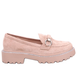 Mocassins de camurça Sheady Khaki com sola alta bege