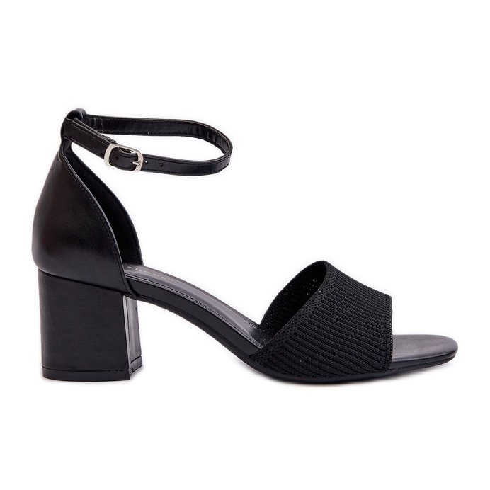 Sandálias femininas de salto alto pretas Desvia preto