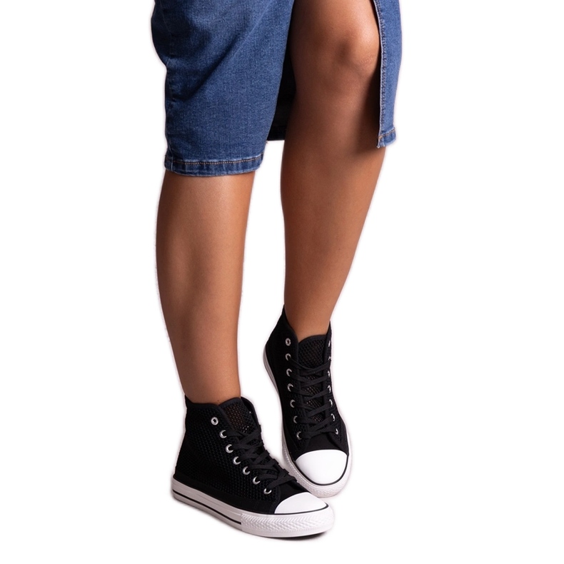 Bez marki Tênis preto com aberturas altas da Shima