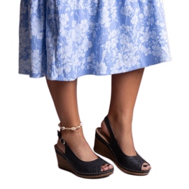 Sandálias de cunha Sakna pretas preto