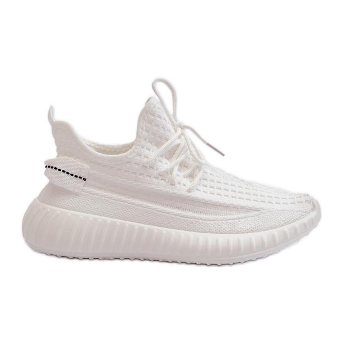 Calçado esportivo feminino slip-on em tecido, branco Nelmarie