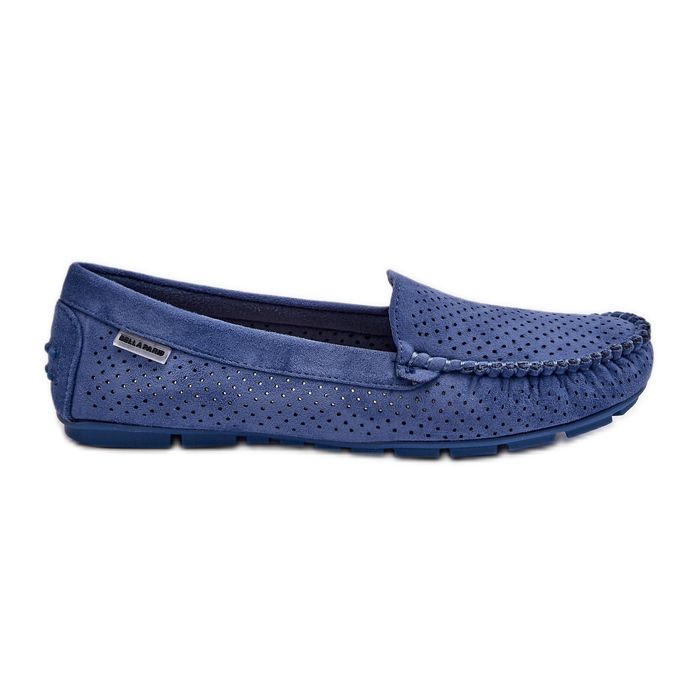 Mocassins femininos perfurados azuis Rasirna azul