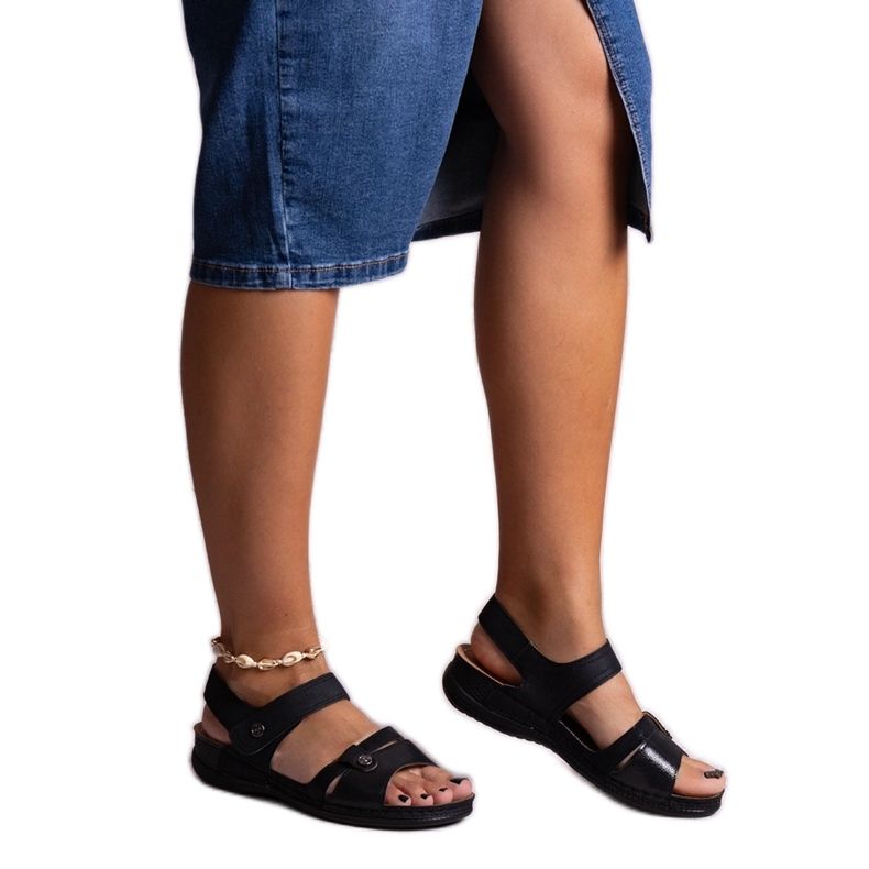 Sandálias plataforma Huri pretas preto