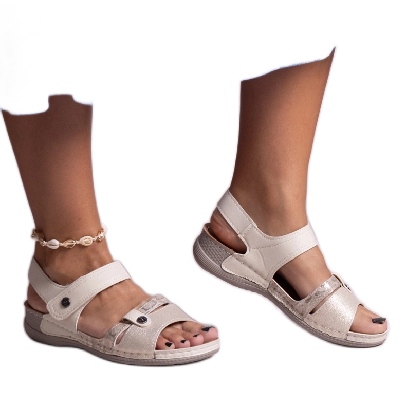 Sandálias plataforma bege da Huri