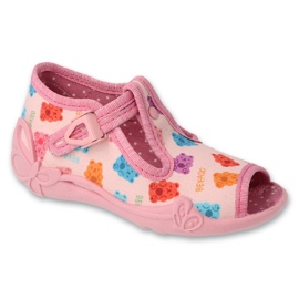 Chinelos infantis Befado com fecho 213P144 rosa