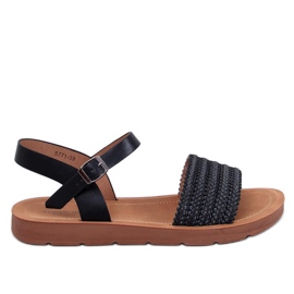 Sandálias pretas estilo boho Salinon preto