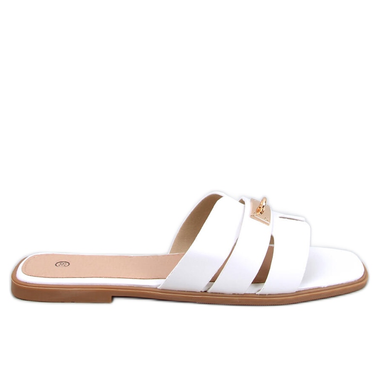 Chinelos femininos Daudi White branco