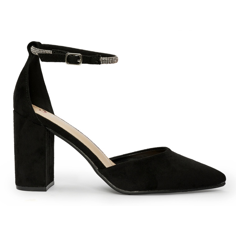 Sapatos de salto alto pretos de camurça