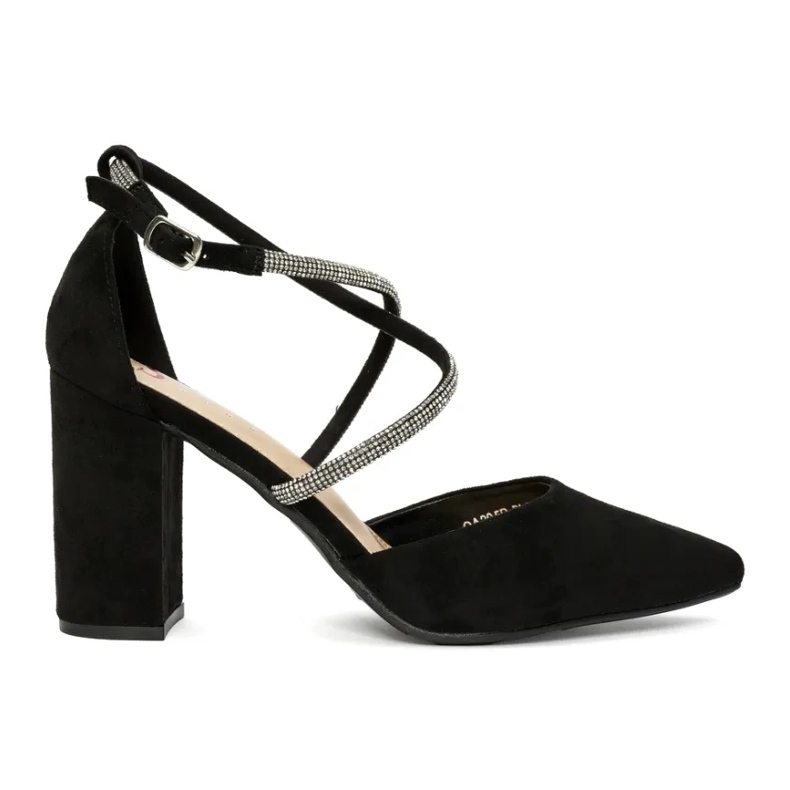 Sapatos de camurça preta com lantejoulas preto