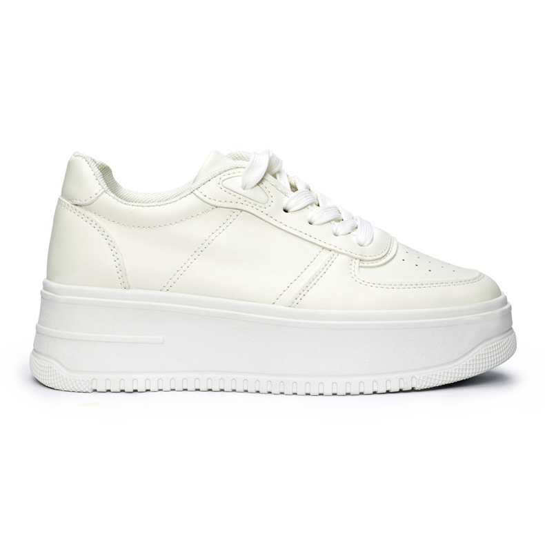 Calçado desportivo plataforma feminino branco