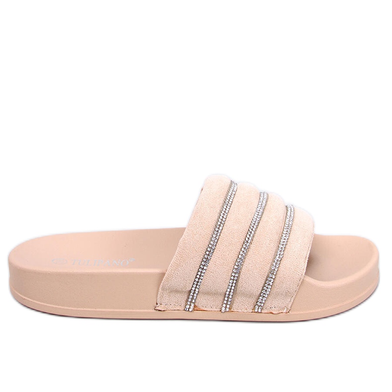 Slides de strass Lynne Beige bege