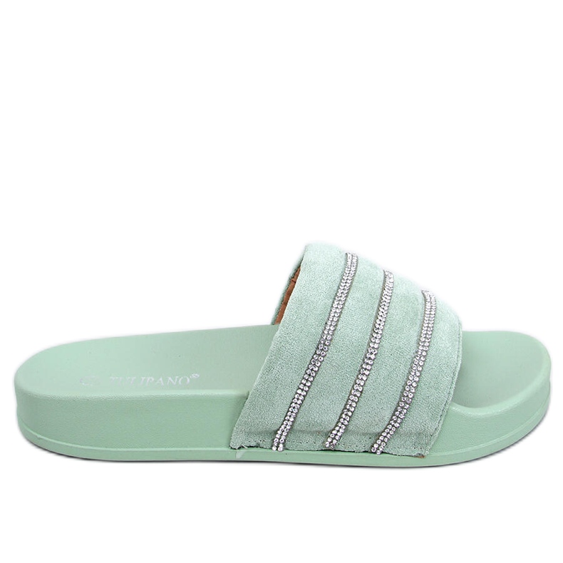 Slides de strass Lynne Green verde Slides de strass Lynne Green verde