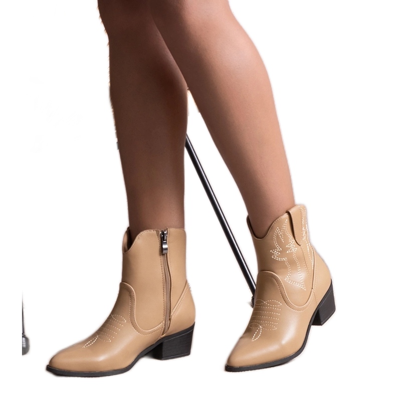 Botas de cowboy bege da Madia