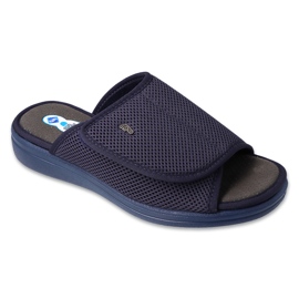 Chinelos masculinos Dr.ORTO Befado com velcro, pu 078M002, azul marinho