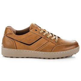 New Age Sapatos Esportivos de Couro marrom