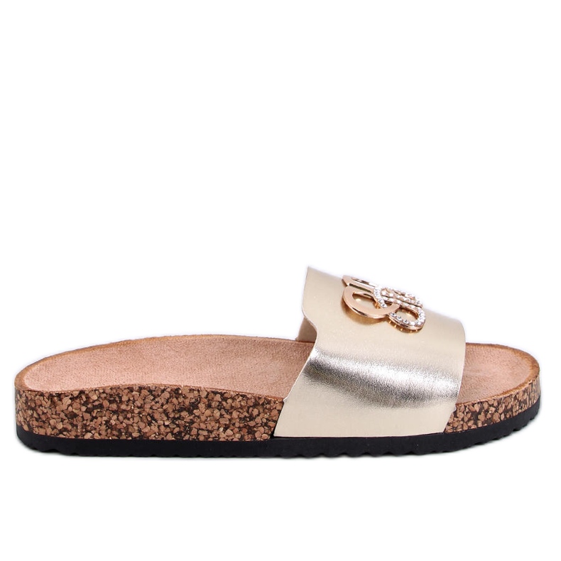 Chinelos Ibanei LT.GOLD em cortiça com strass dourado