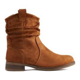 Botins femininos em camurça castanha marrom