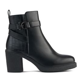 Botins femininos negros preto Botins femininos negros preto