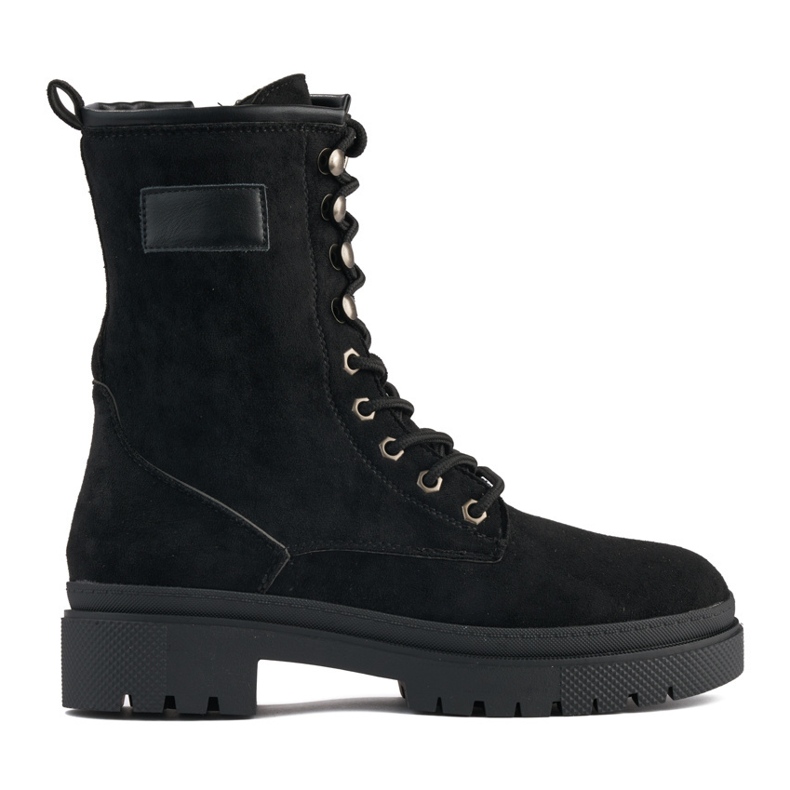 Botas femininas de camurça preta preto