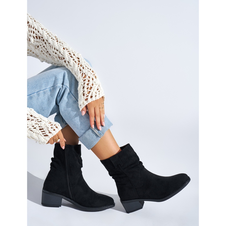 Botas de cowboy pretas femininas preto