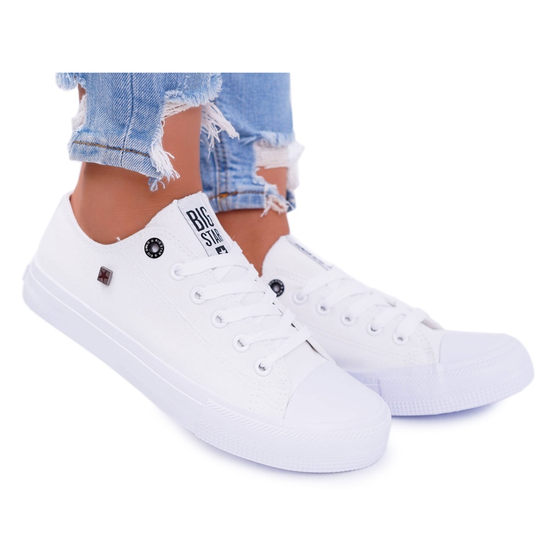 Tênis feminino clássico baixo Big Star AA274010 branco