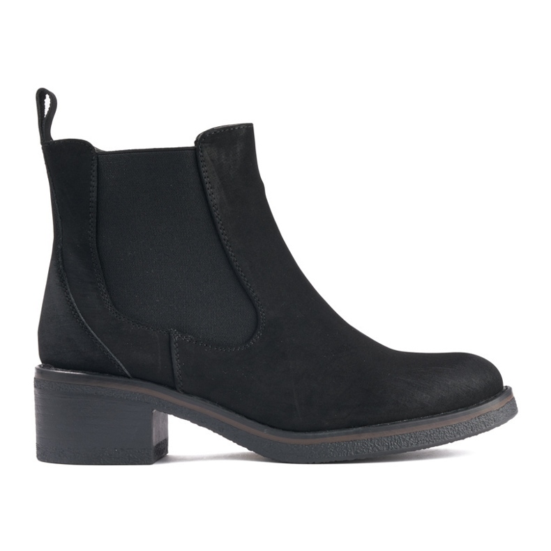 Botins femininos de salto baixo preto