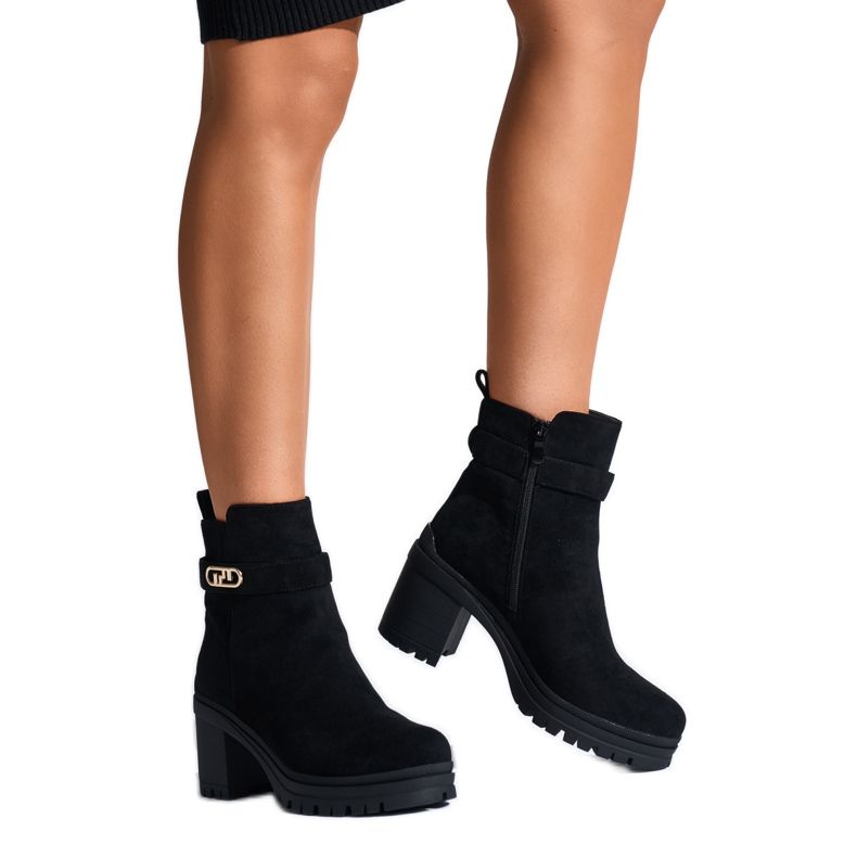 Botins femininos negros preto