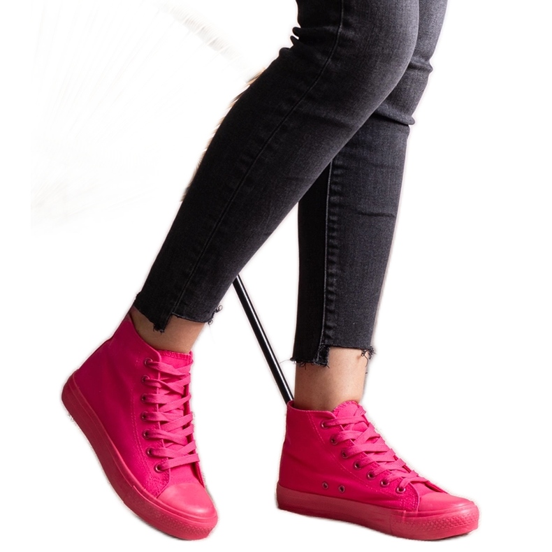 Tênis de cano alto rosa escuro da Raffie