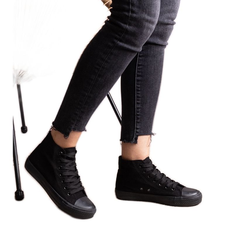 Tênis Raffie preto de cano alto