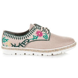 Kylie sapatos femininos com bordados rosa