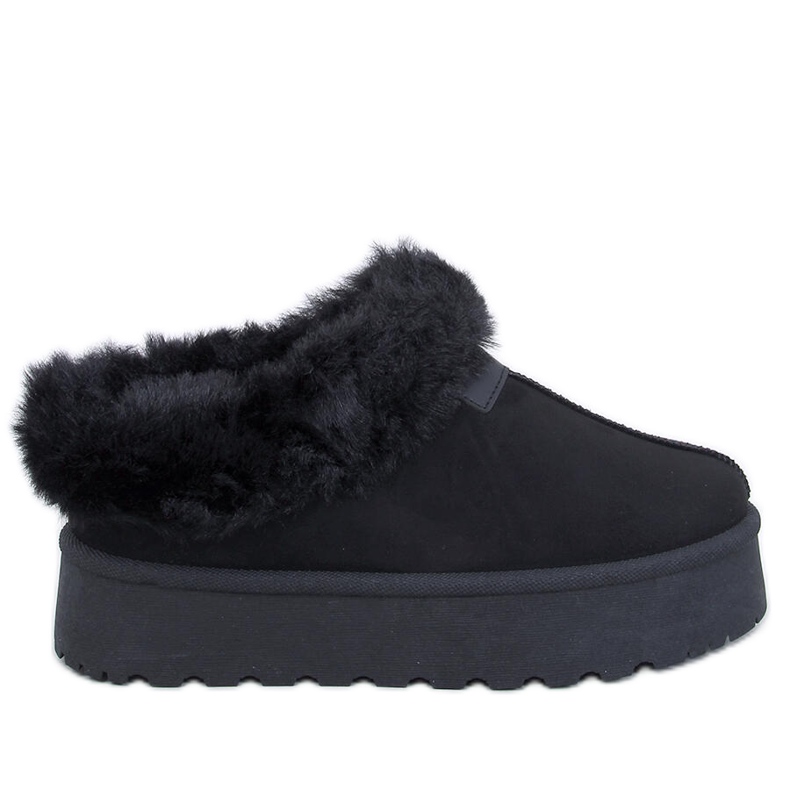 Yogi Botas curtas de neve pretas com pele preto
